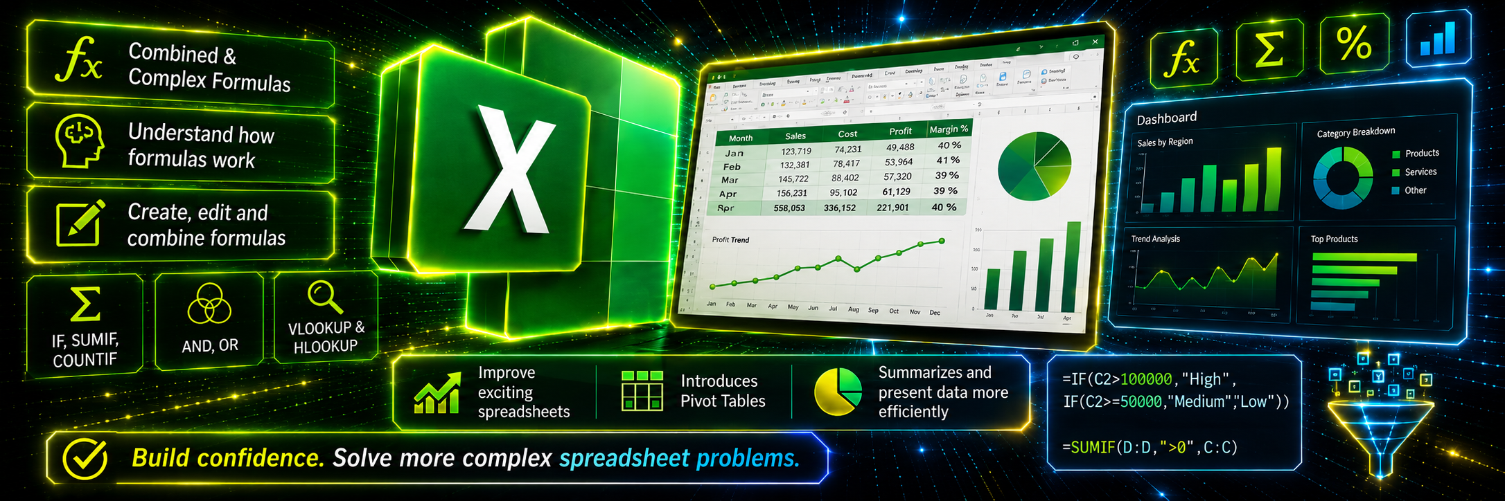 Excel Intermediate — Part 1: Combined & Complex Formulas